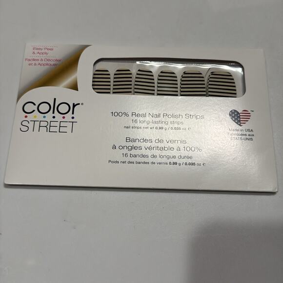NWT Color Street “Between the Lines” Clear and Black Stripes Nail Strips - Picture 2 of 4